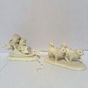 Department 56 Snowbabies Sleigh Ride with Huskies Mush Ornament Figurine